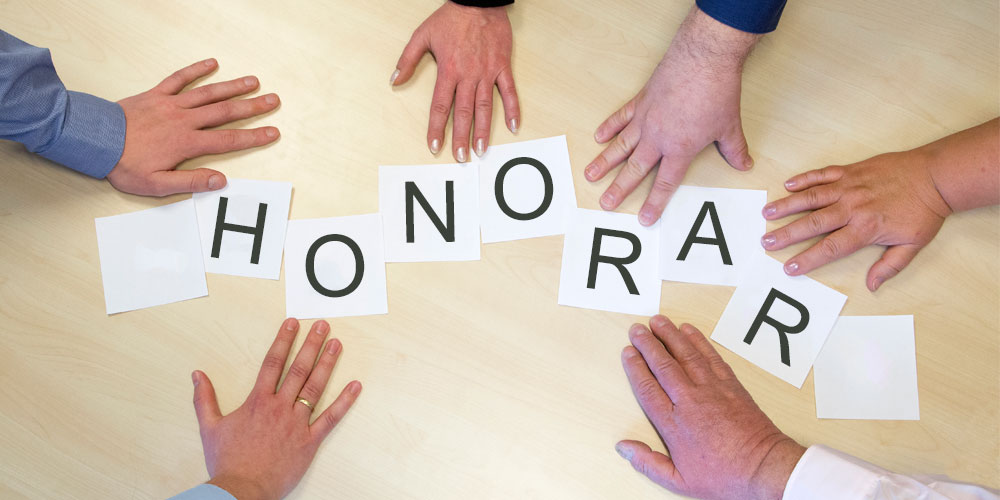 Honorar-Bild mit Händen